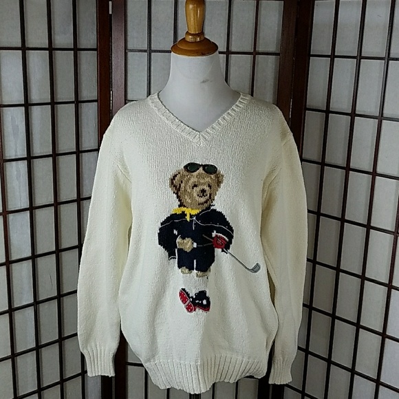 Polo Ralph Lauren Sweaters - VINTAGE 1990's Polo Sport Bear Golfer Sweater